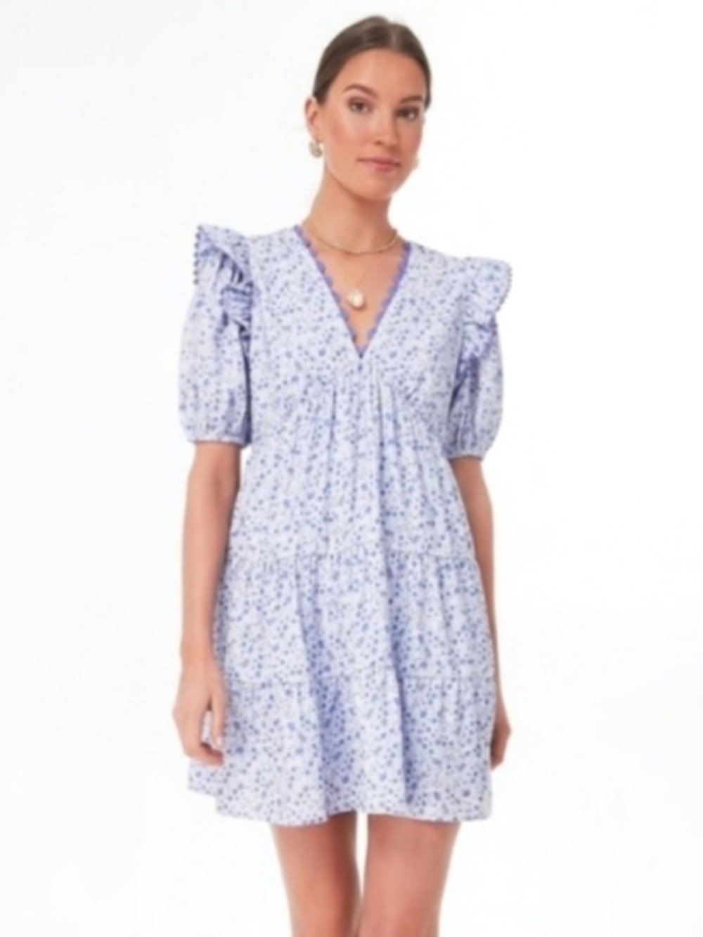 Tuckernuck Hyacinth House Leonie Mini Dress Lilac Floral Ric Rac Size Large Neve